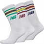 New Balance Mens Three Pack Striped Crew Socks Multi