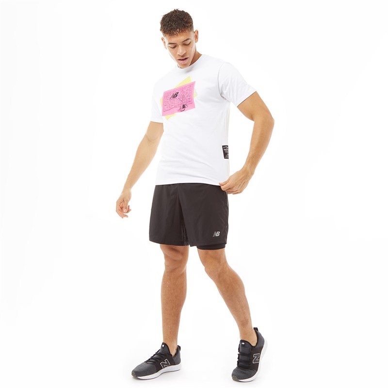 New Balance T-Shirts Athletics Evans Board Homme Blanc