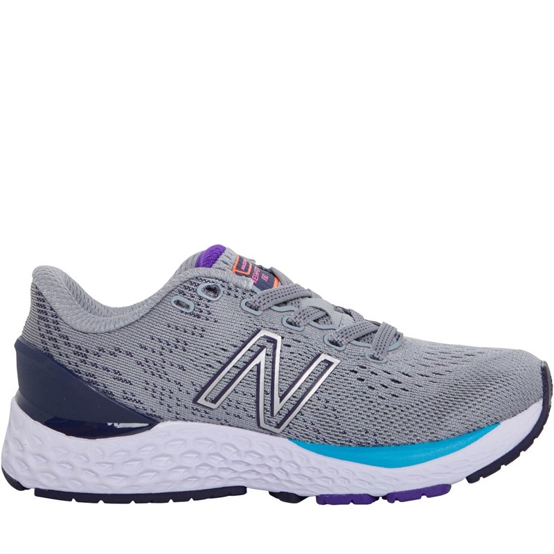 New Balance Childrens 880 V11 Neutral Running Shoes Steel/Virtual Sky/Deep Violet