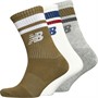 New Balance Mens Three Pack Striped Crew Socks Multi