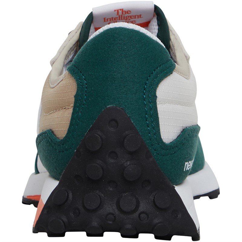 New Balance Kids 327 Bungee Lace Trainers Green/Beige