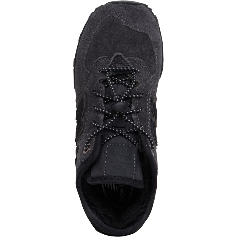 New Balance Junior  574H Bungee Lace Trainers Black