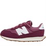 New Balance Girls Wide Fit 237 Bungee Lace Trainers Dark Ember/Gum