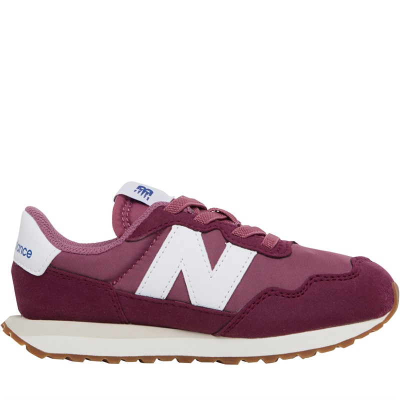 New Balance Girls Wide Fit 237 Bungee Lace Trainers Dark Ember/Gum