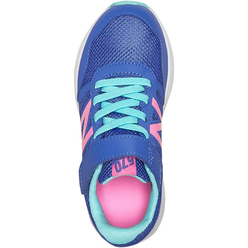 New Balance Kids 570 V2 Bungee Lace Neutral Running Shoes Pruple/Ice Blue/Pink