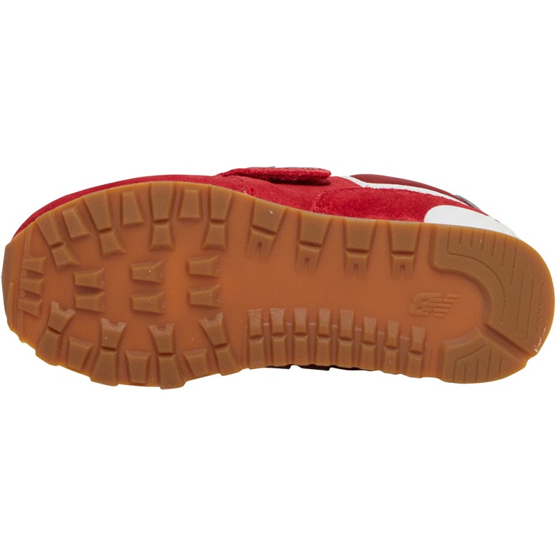 New Balance Infant 574 Hook And Loop Trainers Red/White/Gum