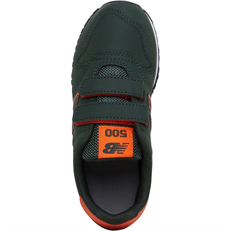 New Balance Junior Boys 500 Hook And Loop Trainers Green/Yellow
