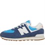 New Balance Junior 574 Trainers Blue/White/Gum