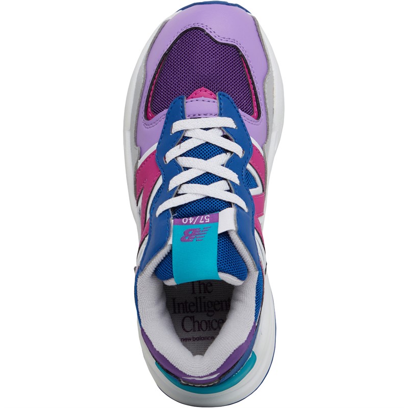 New Balance Girls 57/40 Bungee Lace Trainers Purple/Pink Synthetic