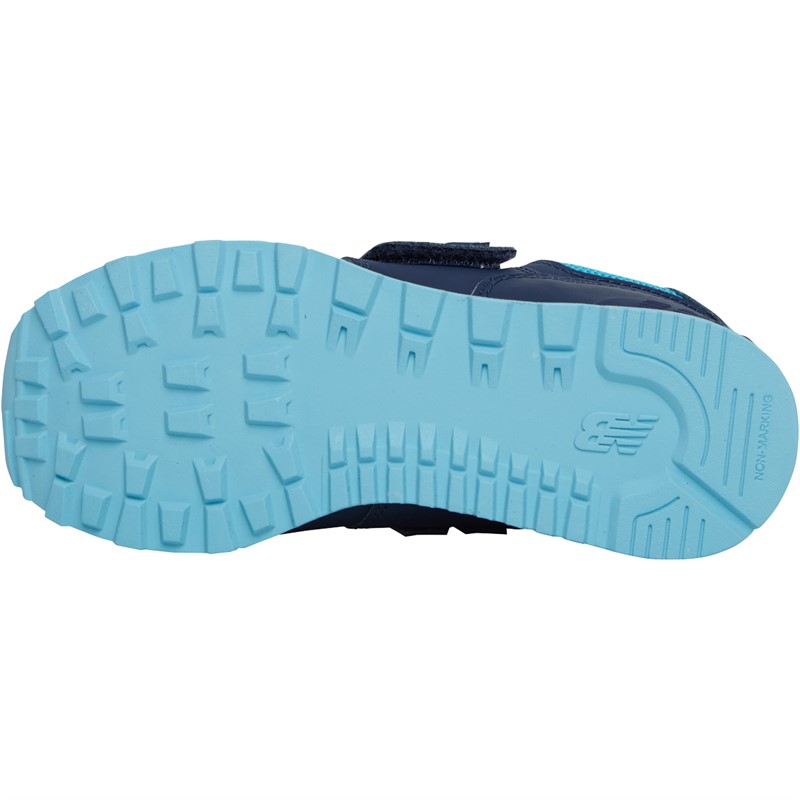 New Balance Kids 574 Hook And Loop Trainers Navy/Ice Blue/White