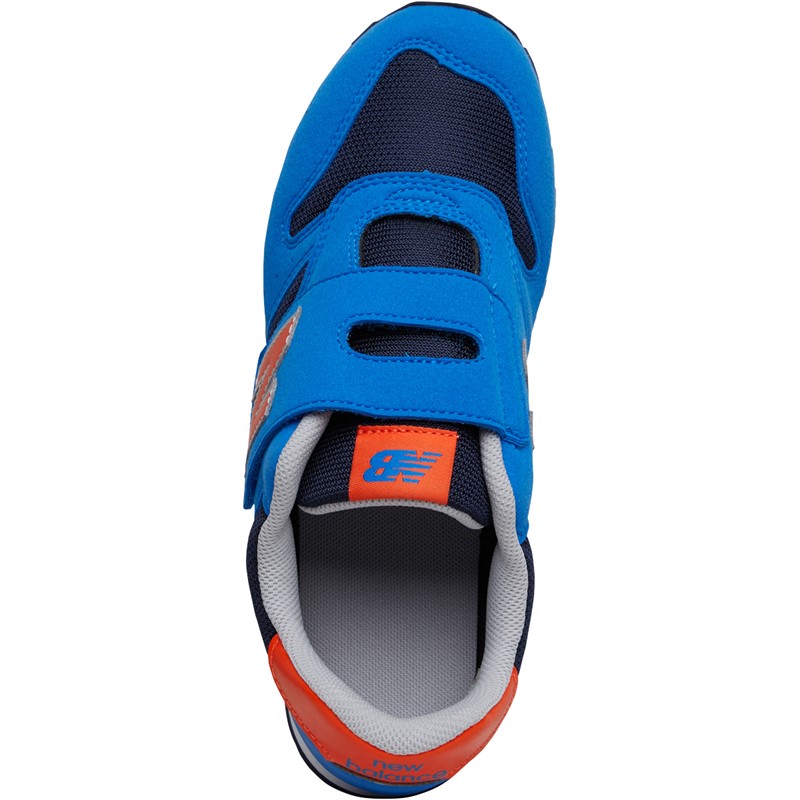New Balance Junior Boys 373 Hook And Loop Trainers Blue/Orange