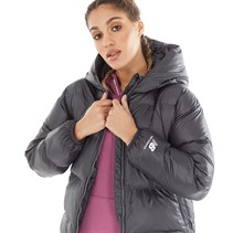 New Balance Womens Althletics Short Puffer Jacket Phantom