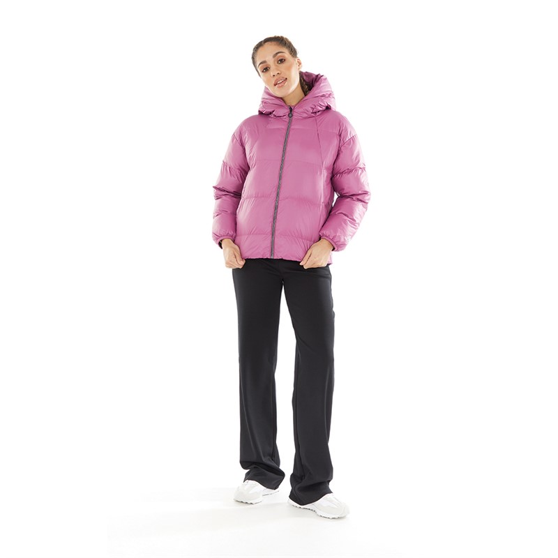 New Balance Womens Althletics Short Puffer Jacket Raisin