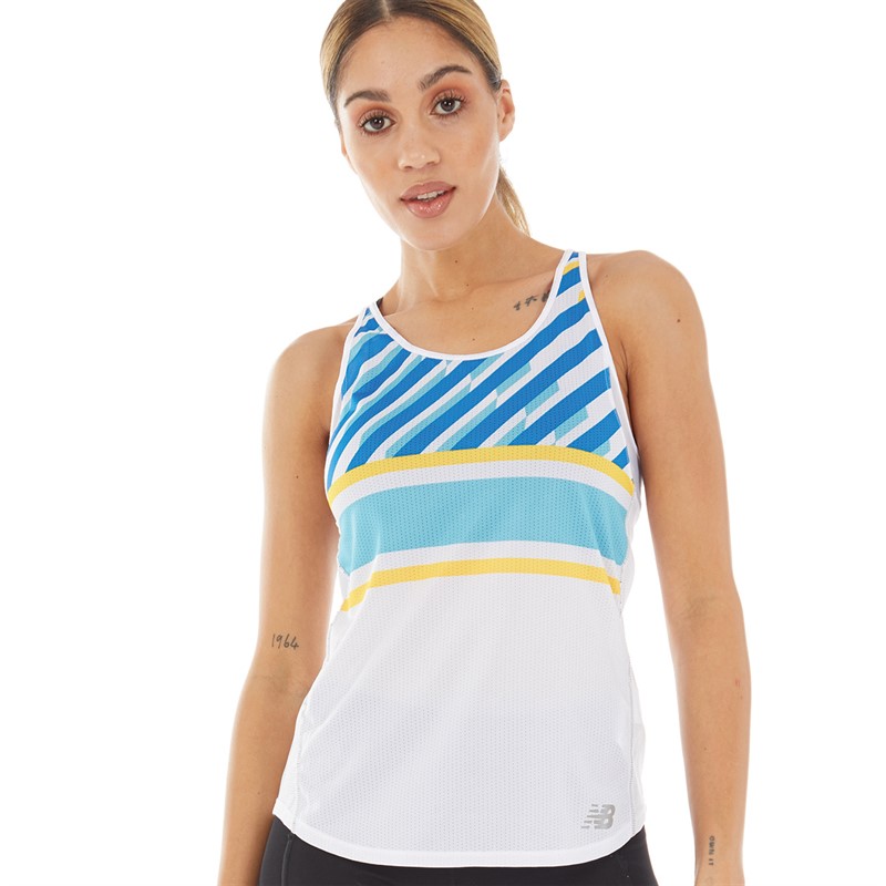 New Balance Womens Impact Printed Running Vest White