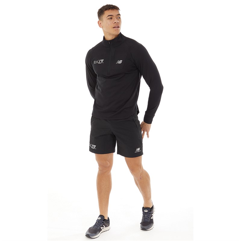 New Balance Mens London Edition Heat Grid 1/2 Zip Running Top Black