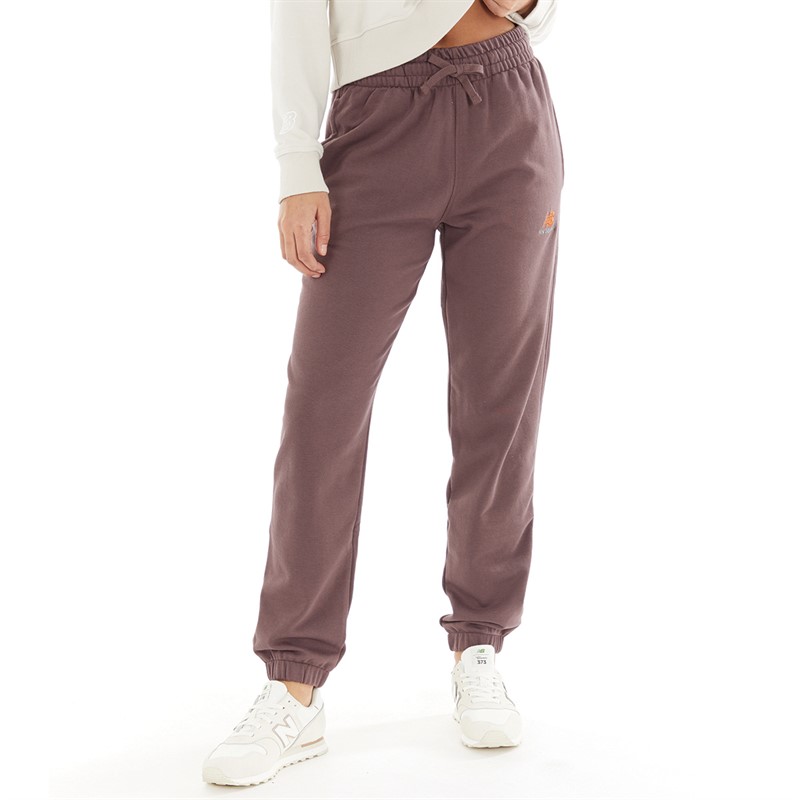 New Balance Pantalon de Survêtement en molleton uni Femme Truffle