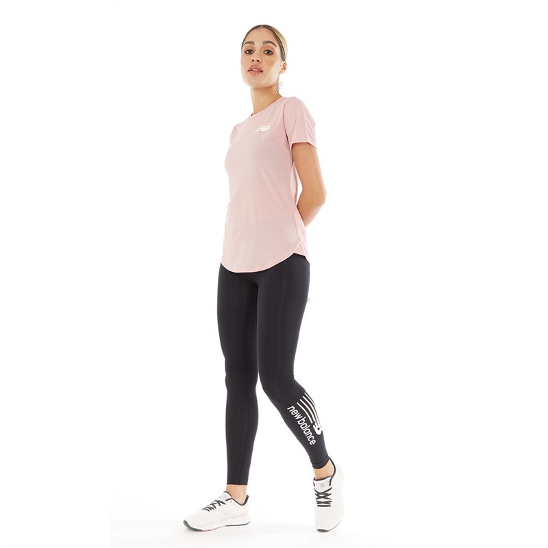 New Balance Womens Graphic Accelerate Running Top Pink