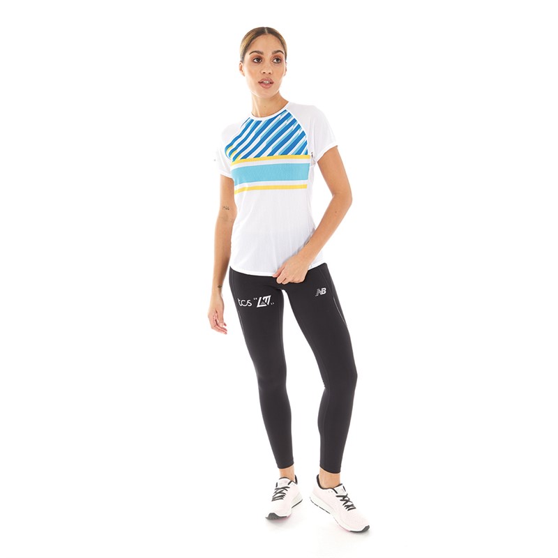 New Balance Womens Impact Printed Running Top White