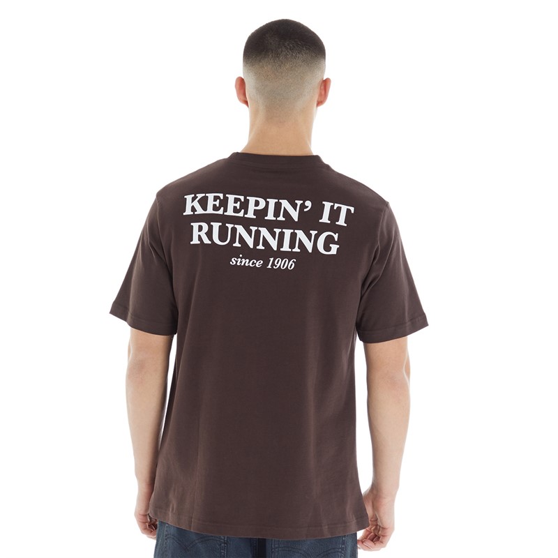 New Balance Heren Runner Club T shirts Bruin