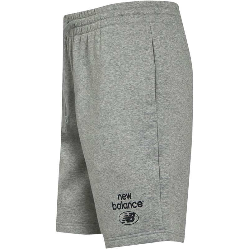 New Balance Short en Jersey Essential Brushed Back Homme Gris