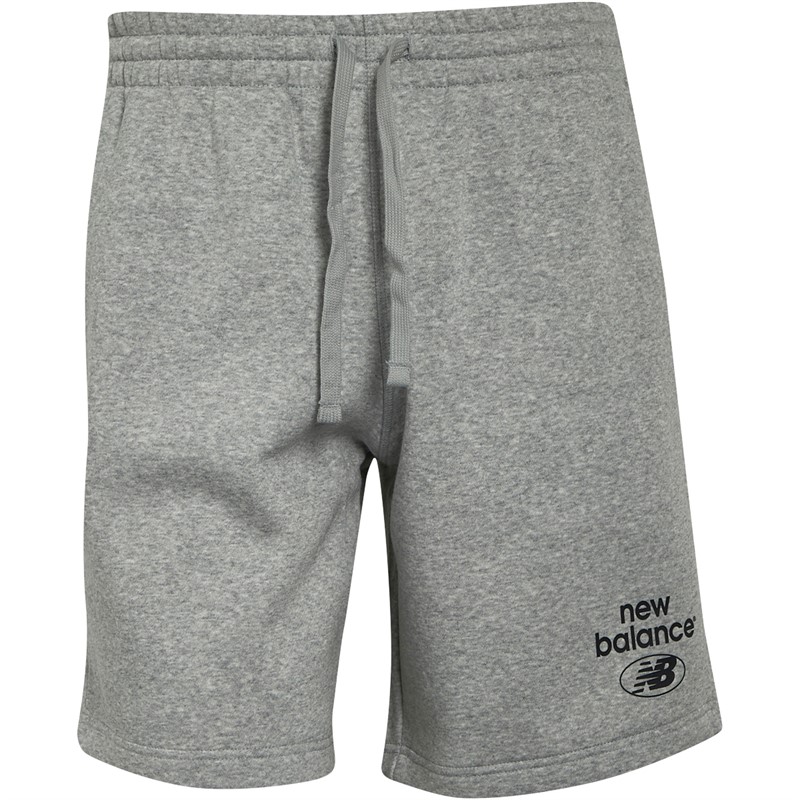 New Balance Short en Jersey Essential Brushed Back Homme Gris