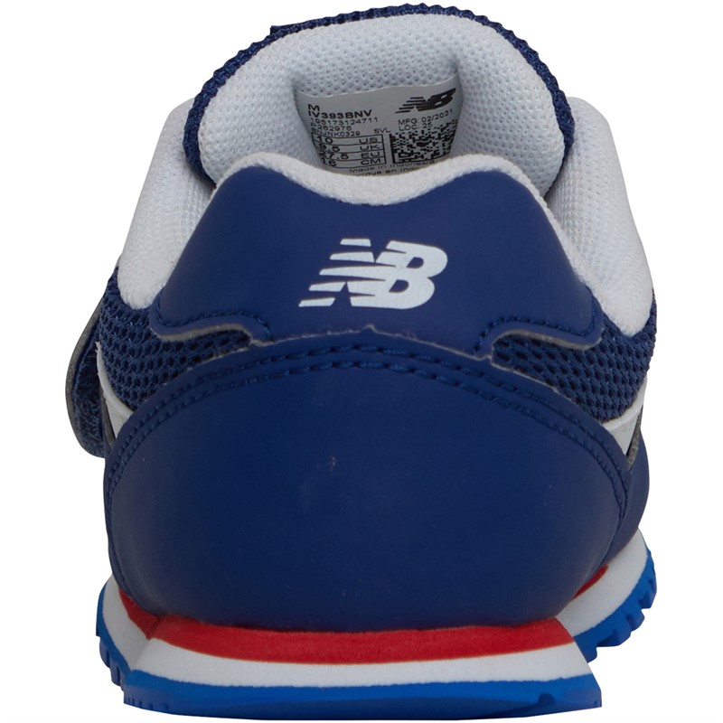 New Balance Infant 393 Hook & Loop Trainers Blue/White