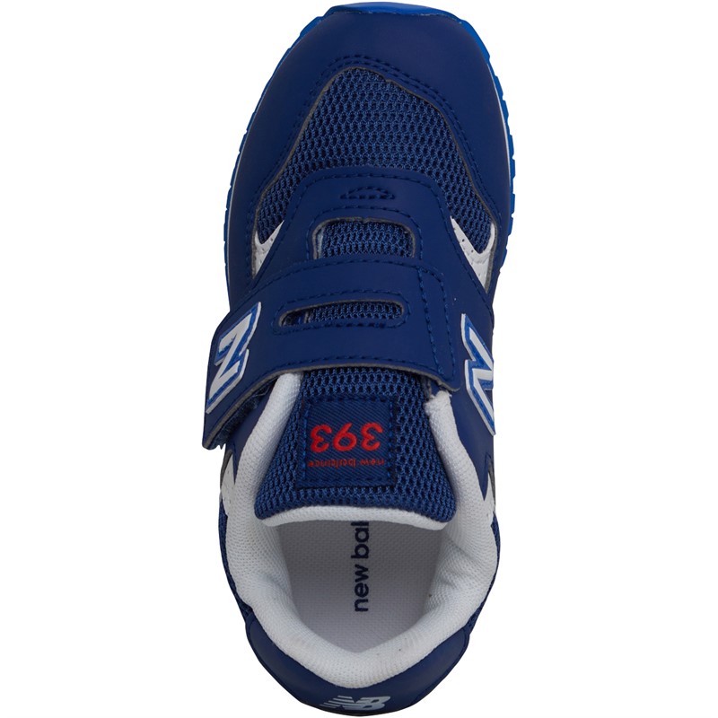 New Balance Infant 393 Hook & Loop Trainers Blue/White
