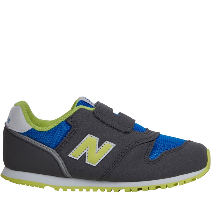 New Balance Infant 373 Hook & Loop Trainers Grey/Blue/Green