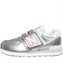 New Balance Kids 574 Hook & Loop Trainers Silver/Grey