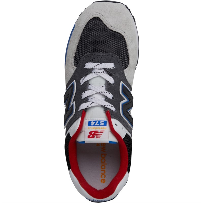 New Balance Kids 574 Lace Up Logo Trainers in Navy