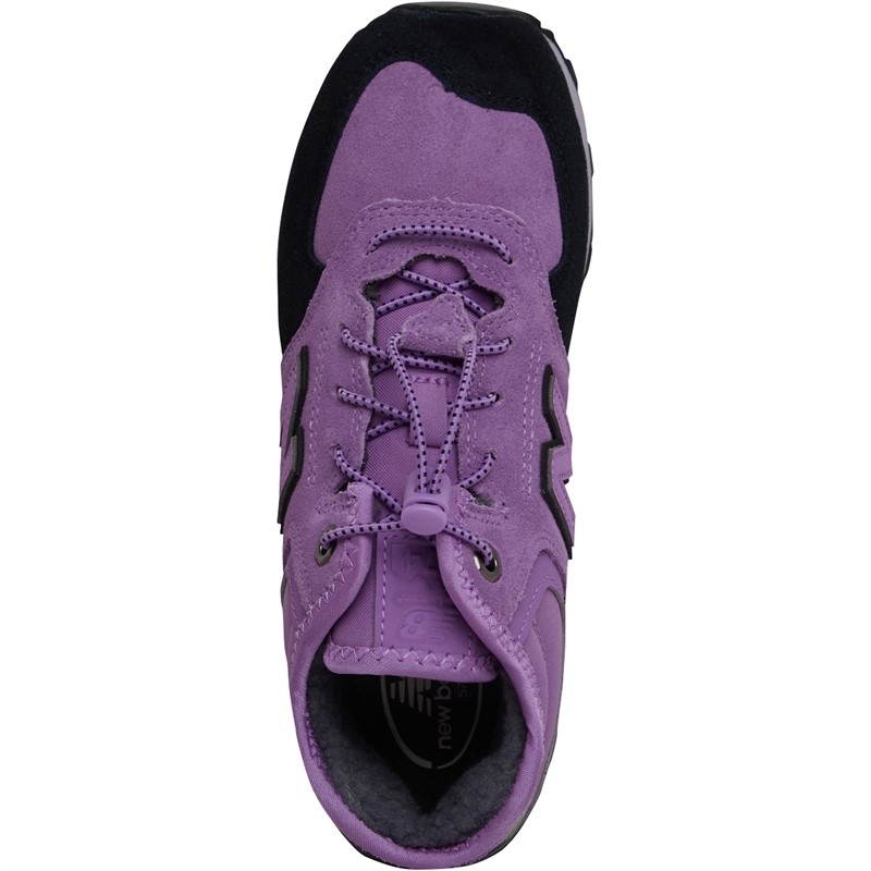 New Balance Kids 574 Mid Cut Boot Trainers Black/Purple