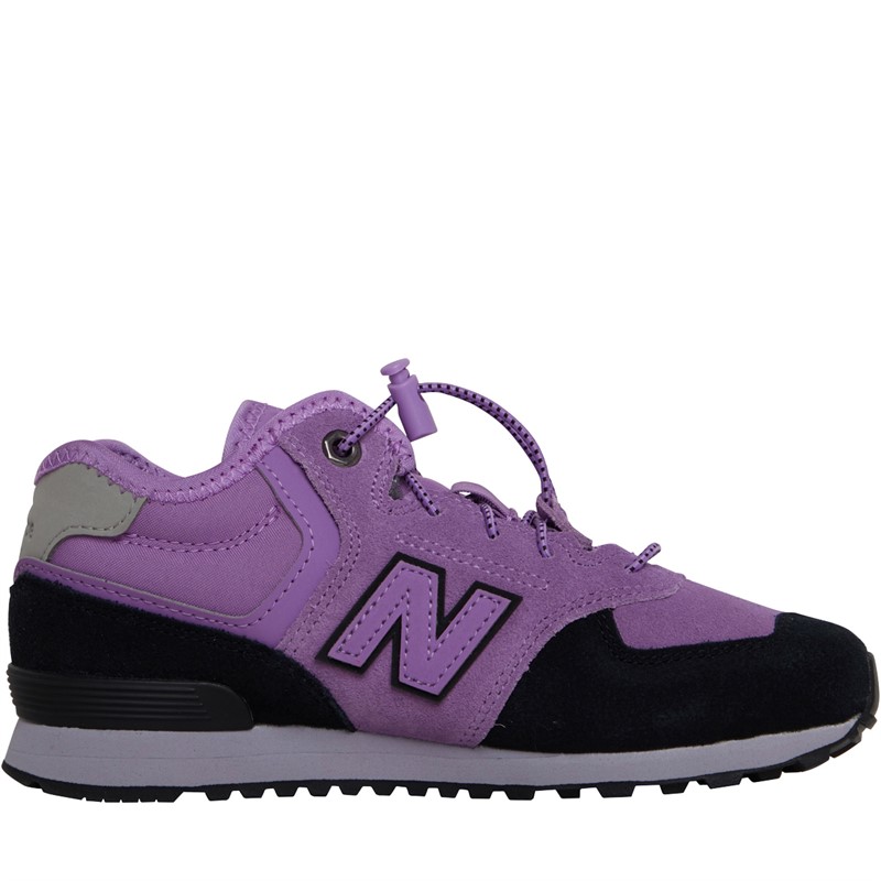 New Balance Kids 574 Mid Cut Boot Trainers Black/Purple