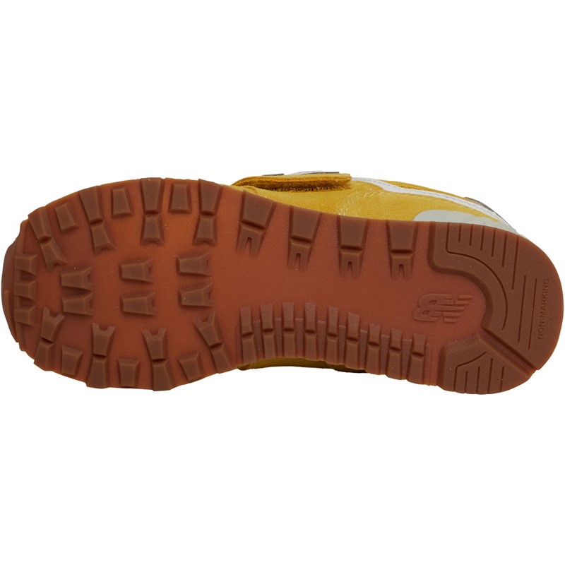 New Balance Kids 574 Hook & Loop Trainers Yellow/Blue/White