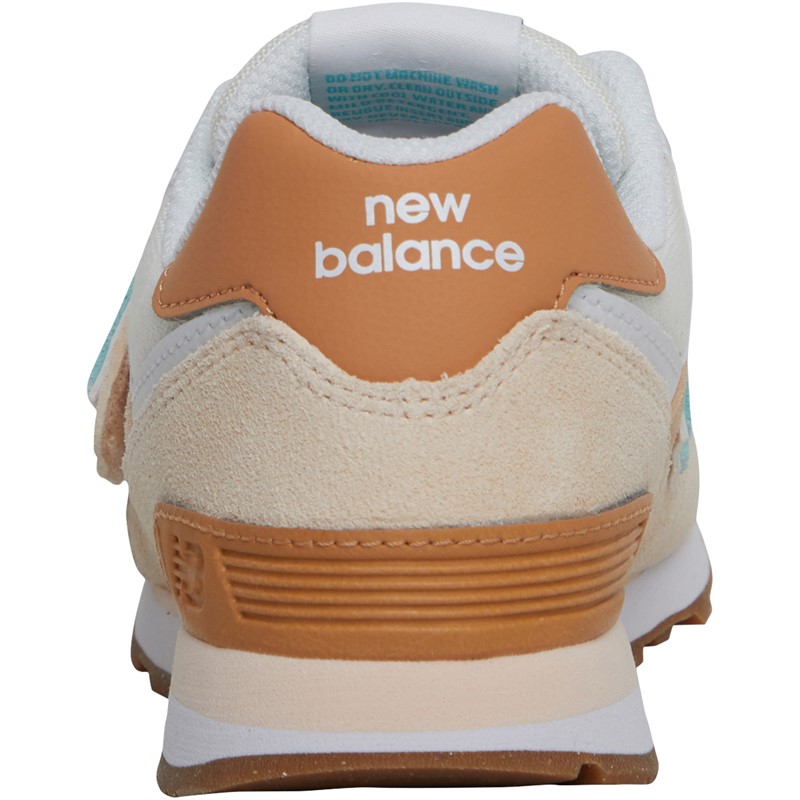 New Balance Kids 574 Hook & Loop Trainers Light Pink/Ice Blue