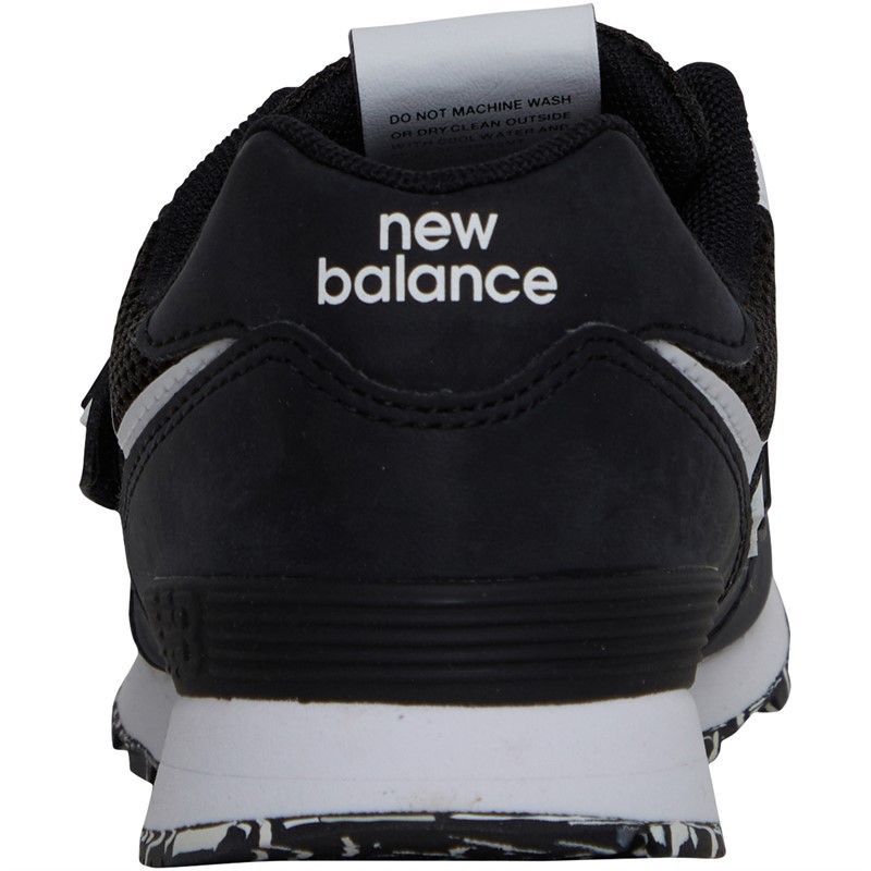 New Balance Kids 574 Hook & Loop Trainers Black/White
