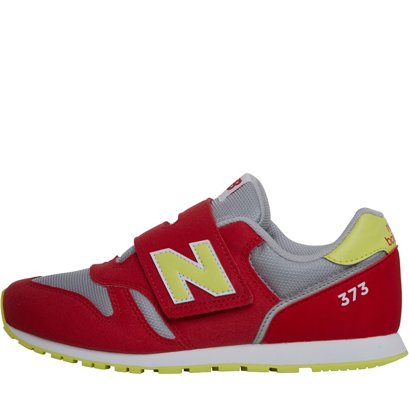 New Balance Kids 373 Hook & Loop Trainers Red/Yellow/Grey