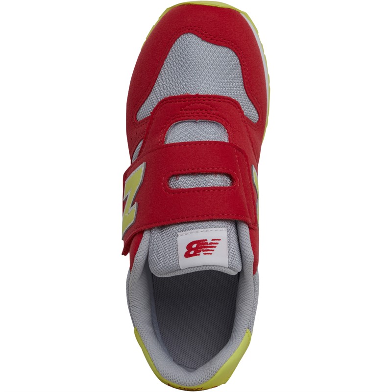 New Balance Kids 373 Hook & Loop Trainers Red/Yellow/Grey