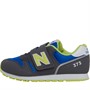 New Balance Kids 373 Hook & Loop Trainers Grey/Blue/Yellow