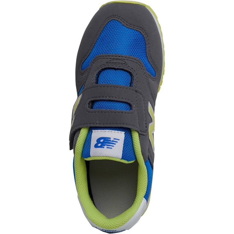 New Balance Kids 373 Hook & Loop Trainers Grey/Blue/Yellow