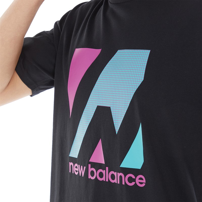 New Balance Mens Large Logo Terrain T-Shirt Black