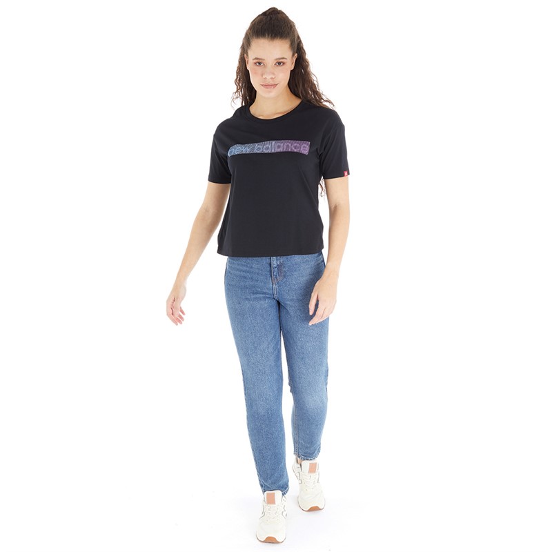 New Balance Womens Essentials Tokyo Nights Boxy T-Shirt Black