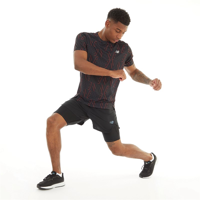 New Balance Mens Q Speed Fuel 2in1 5inch Running Shorts Black
