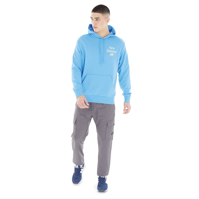 New Balance Mens Essentials Celebrate Hoodie Vibrant Sky