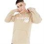 New Balance Mens Classic Core Logo Fleece Hoodie Beige