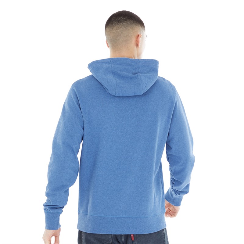 New Balance Mens Essentials Pullover Stacked Logo Hoodie Blue