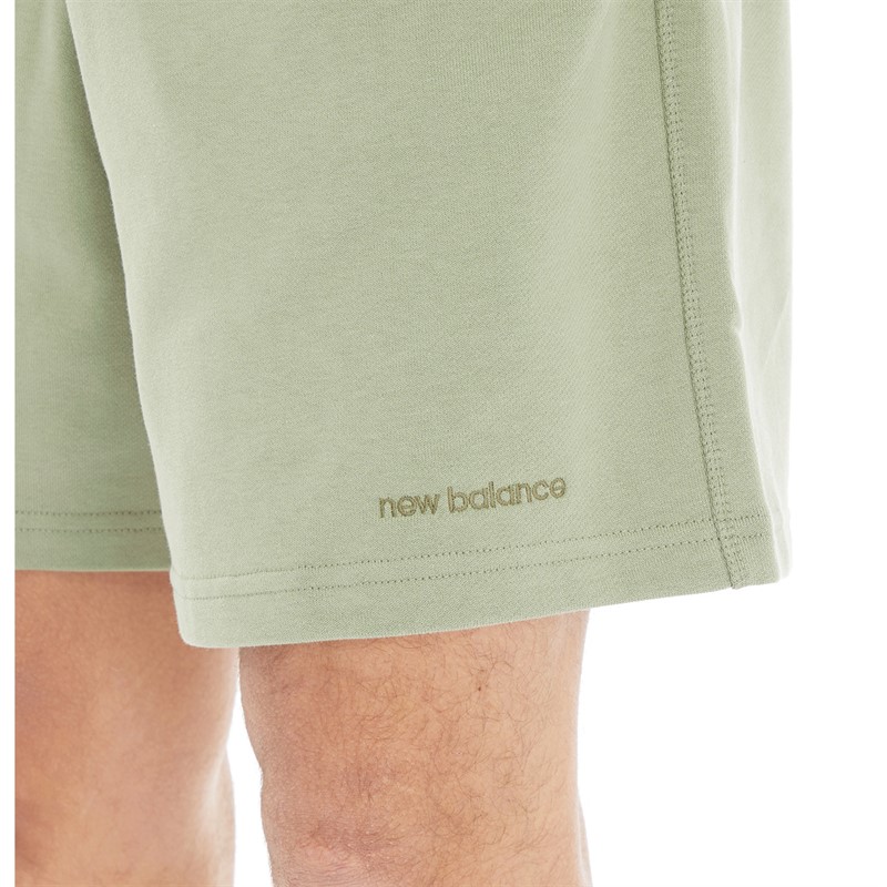 New Balance Mens Athletics Nature State Fleece Shorts Olive Leaf