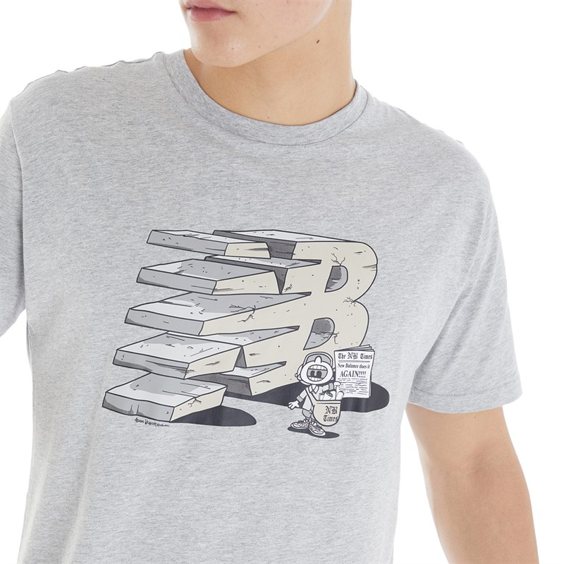 New Balance Mens Essentials Grey Day T-Shirt Athletic Grey