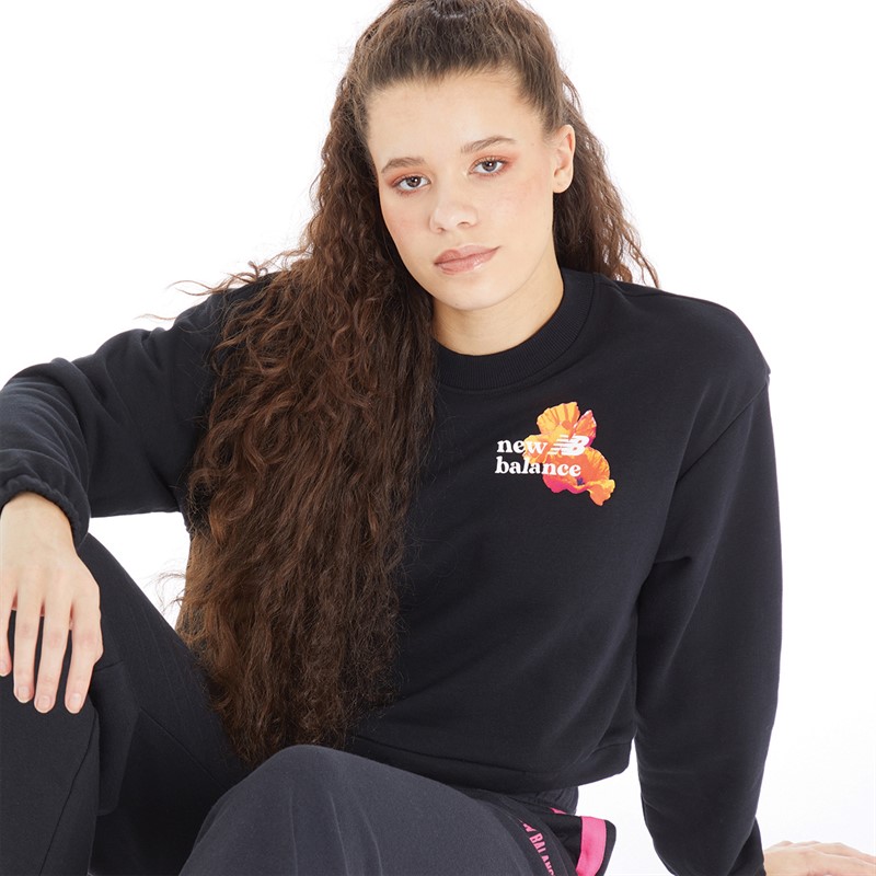 Buy New Balance Womens Essentials Super Bloom Sweatshirt Black