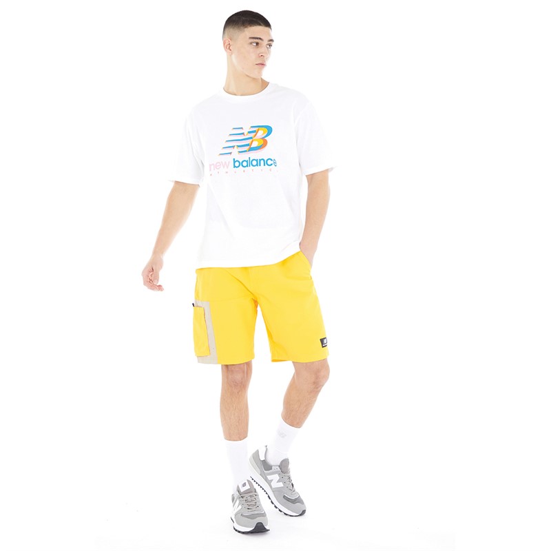 New Balance Mens Athletics Amplified Logo T-Shirt White