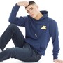 New Balance Mens Essentials Stacked Rubber Logo Hoodie Natural Indigo
